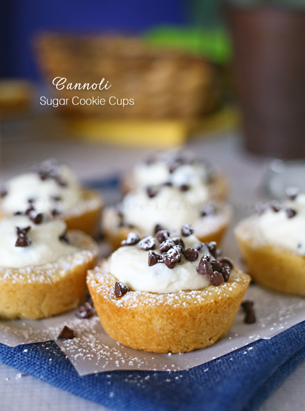 Cannoli Sugar Cookie Cups