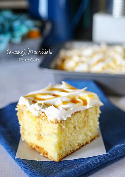 Caramel Macchiato Poke Cake