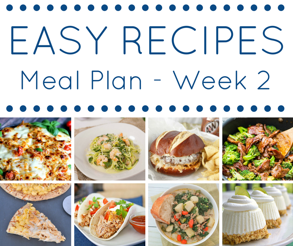 THE EASY DINNER RECIPES MEAL PLAN – WEEK 2