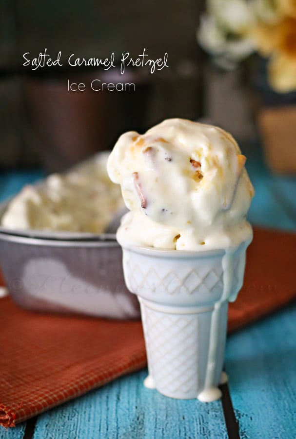 Salted Caramel Pretzel Ice Cream