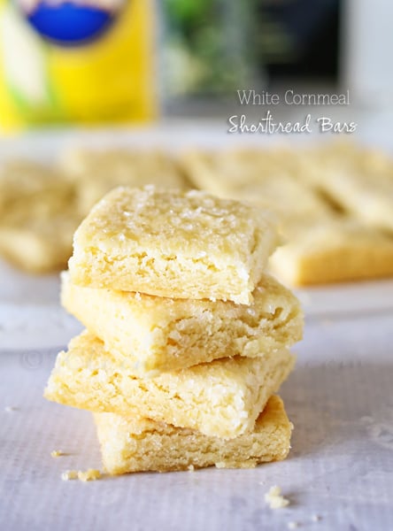 White Cornmeal Shortbread Bars