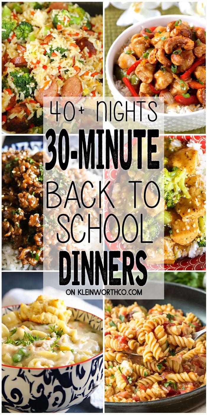 30 Minute Back-to-School Meals