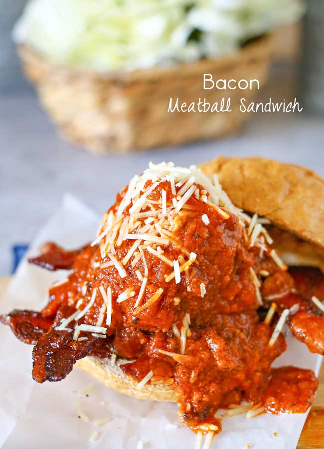 Bacon Meatball Sandwich