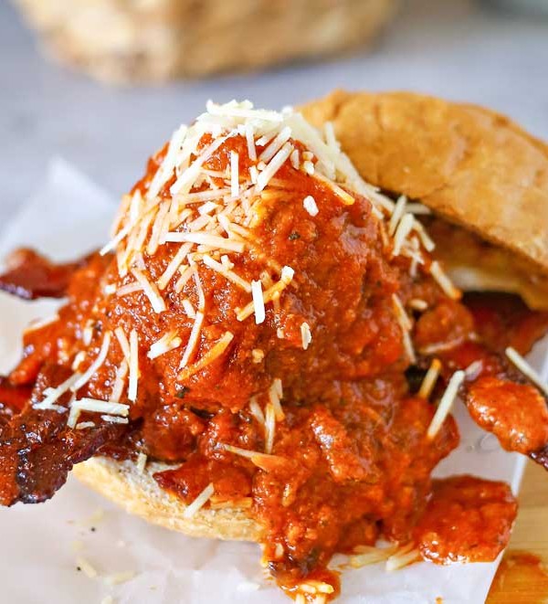 Bacon Meatball Sandwich