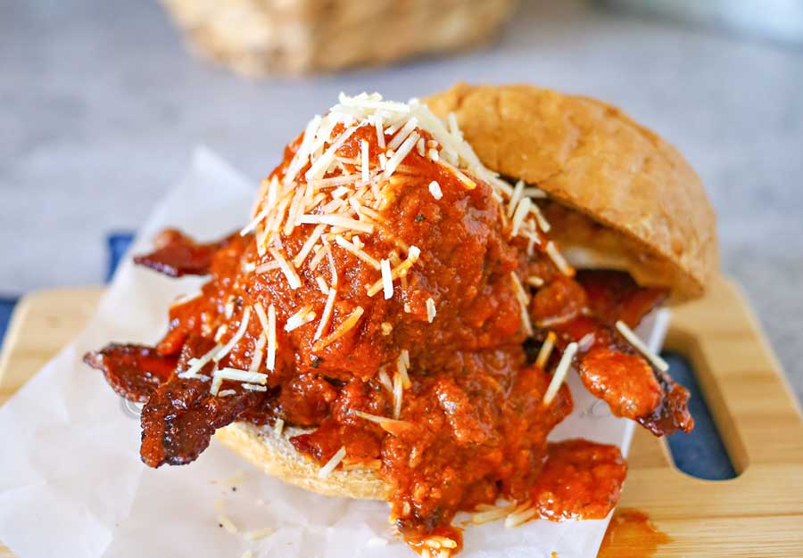 Bacon Meatball Sandwich