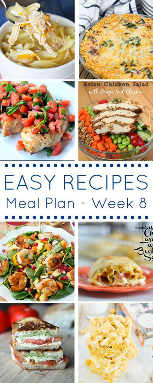 Easy Dinner Recipes Meal Plan- Week 8