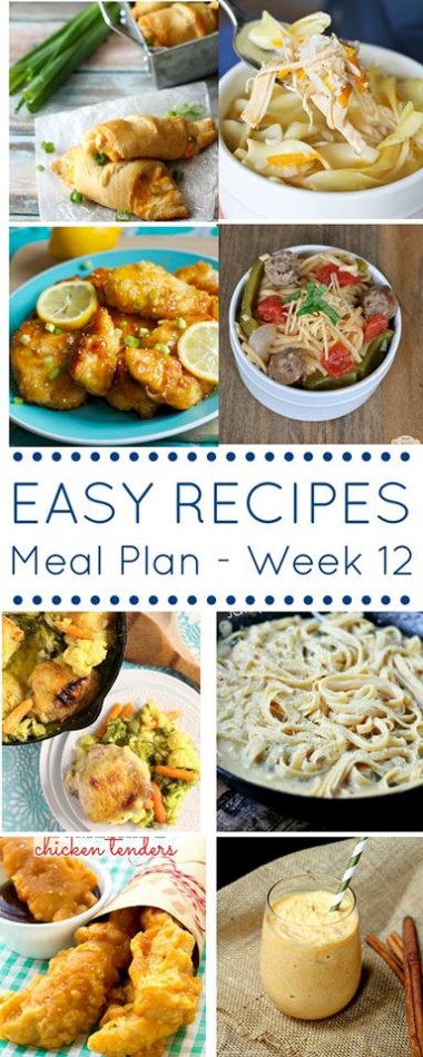 Easy Dinner Recipes Meal Plan {Week 12}