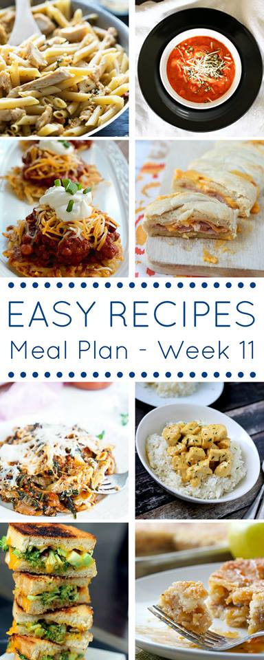 Easy Dinner Recipes Meal Plan {Week 11}