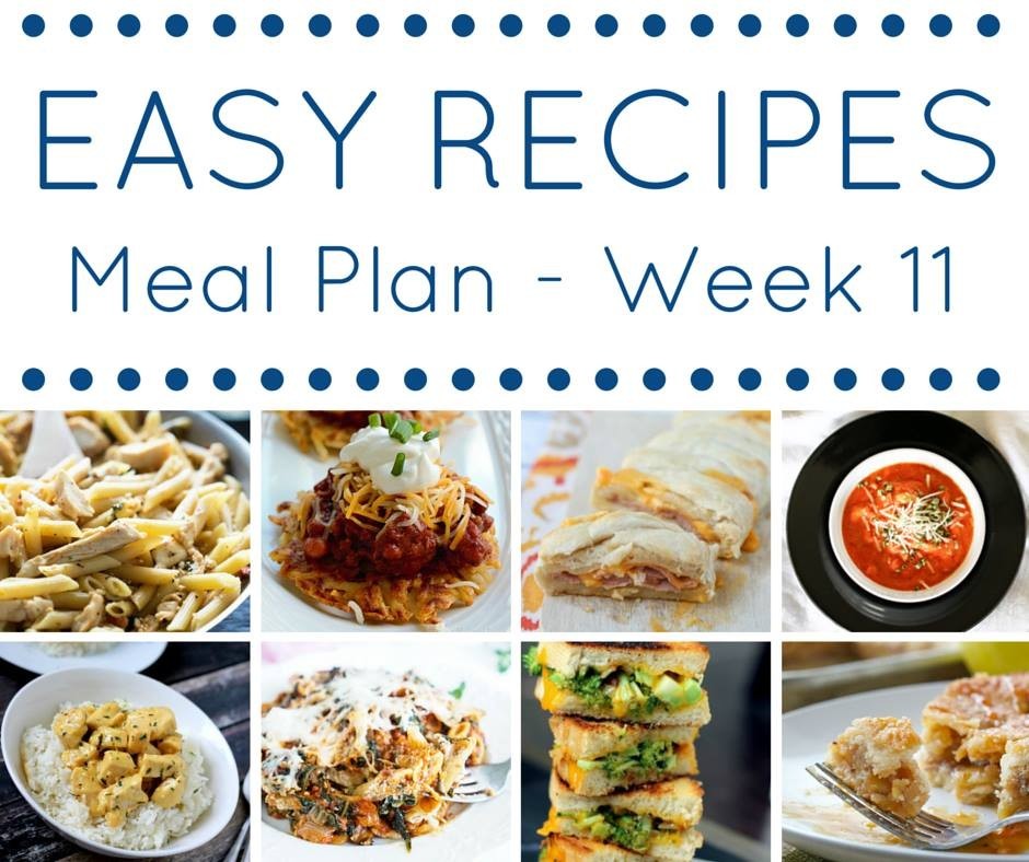 Easy Dinner Recipes Meal Plan {Week 11}