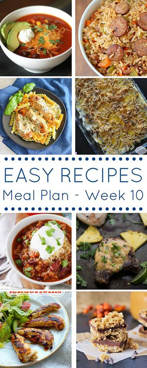 Easy Dinner Recipes Meal Plan- Week 10