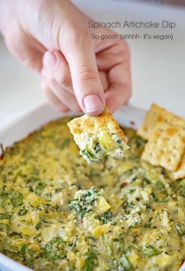 Spinach Artichoke Dip {Vegan}