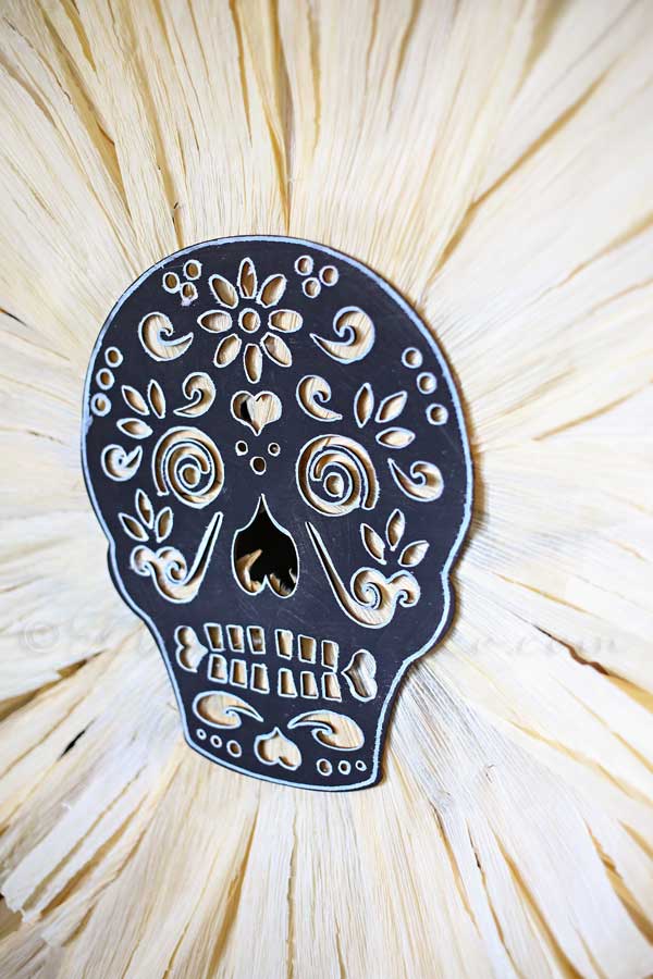 Sugar Skull Corn Husk Wreath