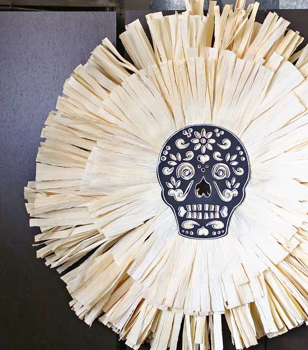 Sugar Skull Corn Husk Wreath