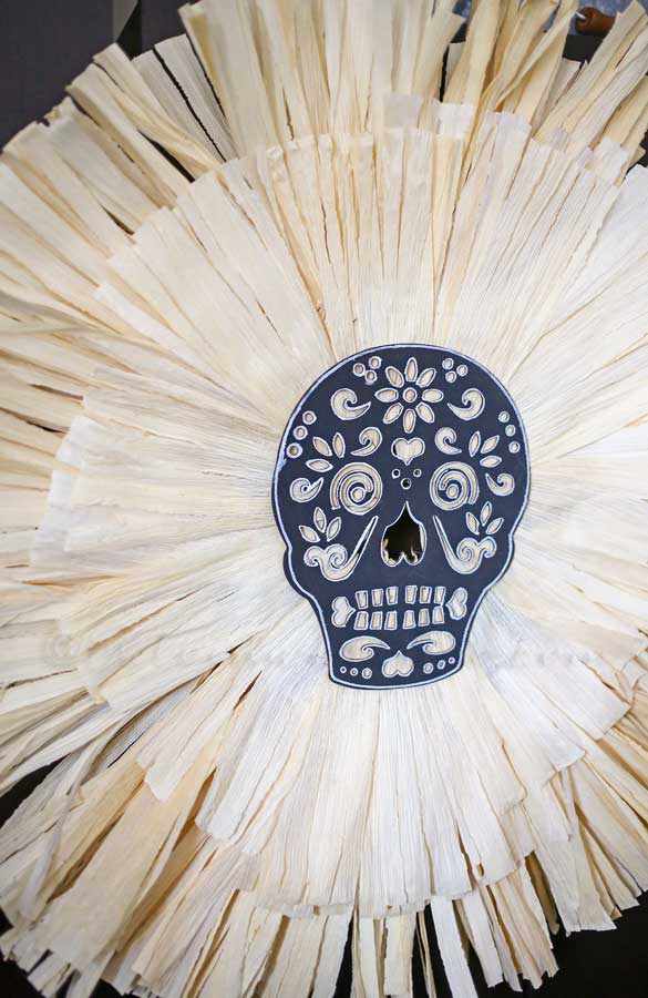 Sugar Skull Corn Husk Wreath