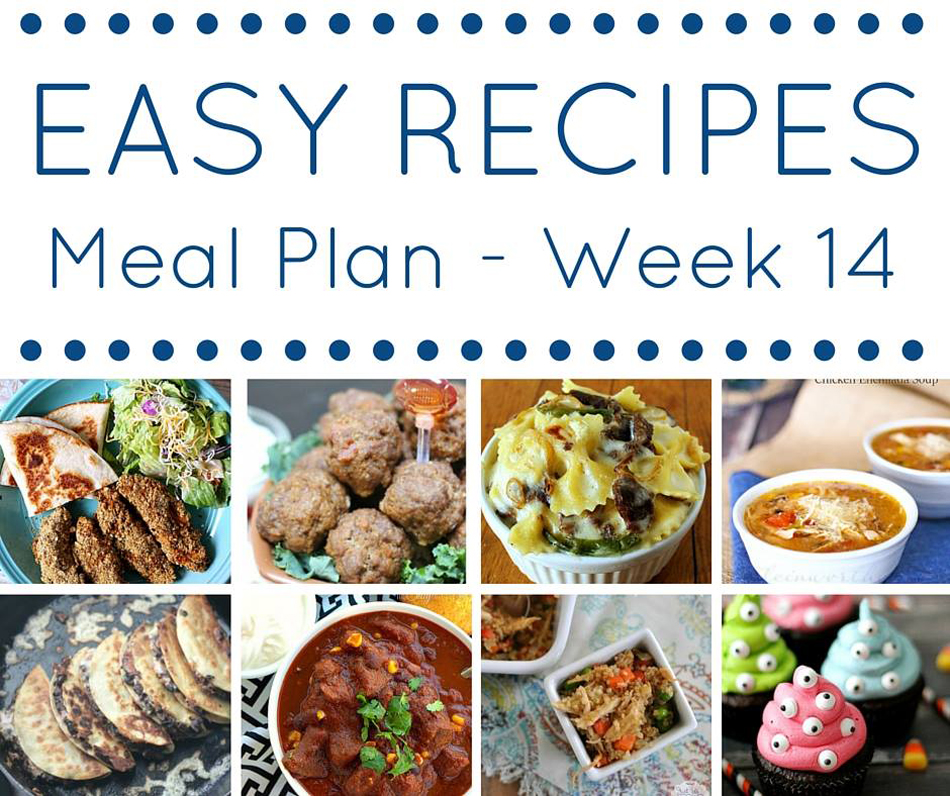 Easy Dinner Recipes Meal Plan {Week 14}