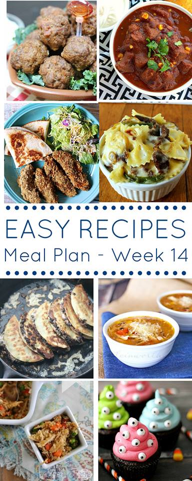Easy Dinner Recipes Meal Plan {Week 14}