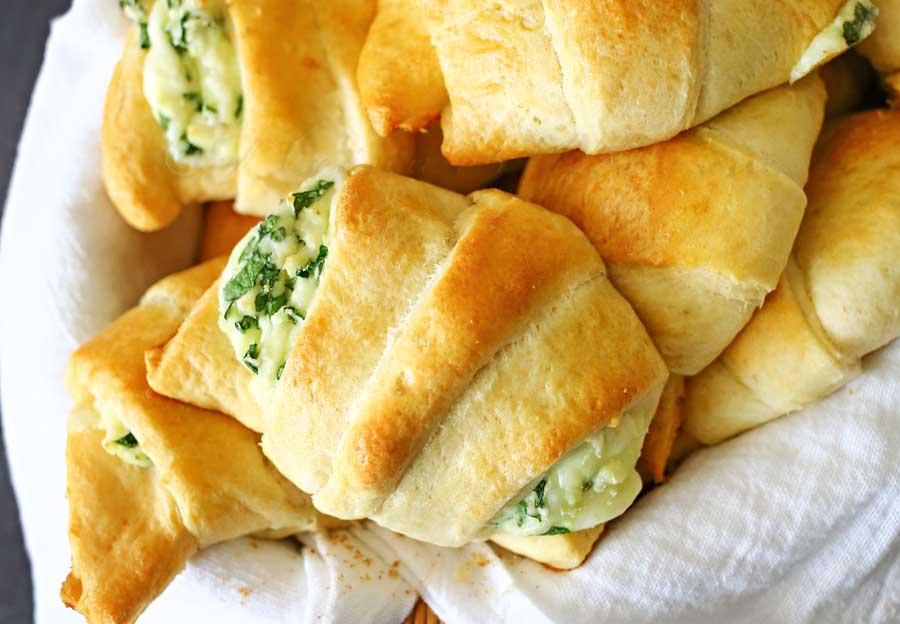 Cheesy Spinach Crescents