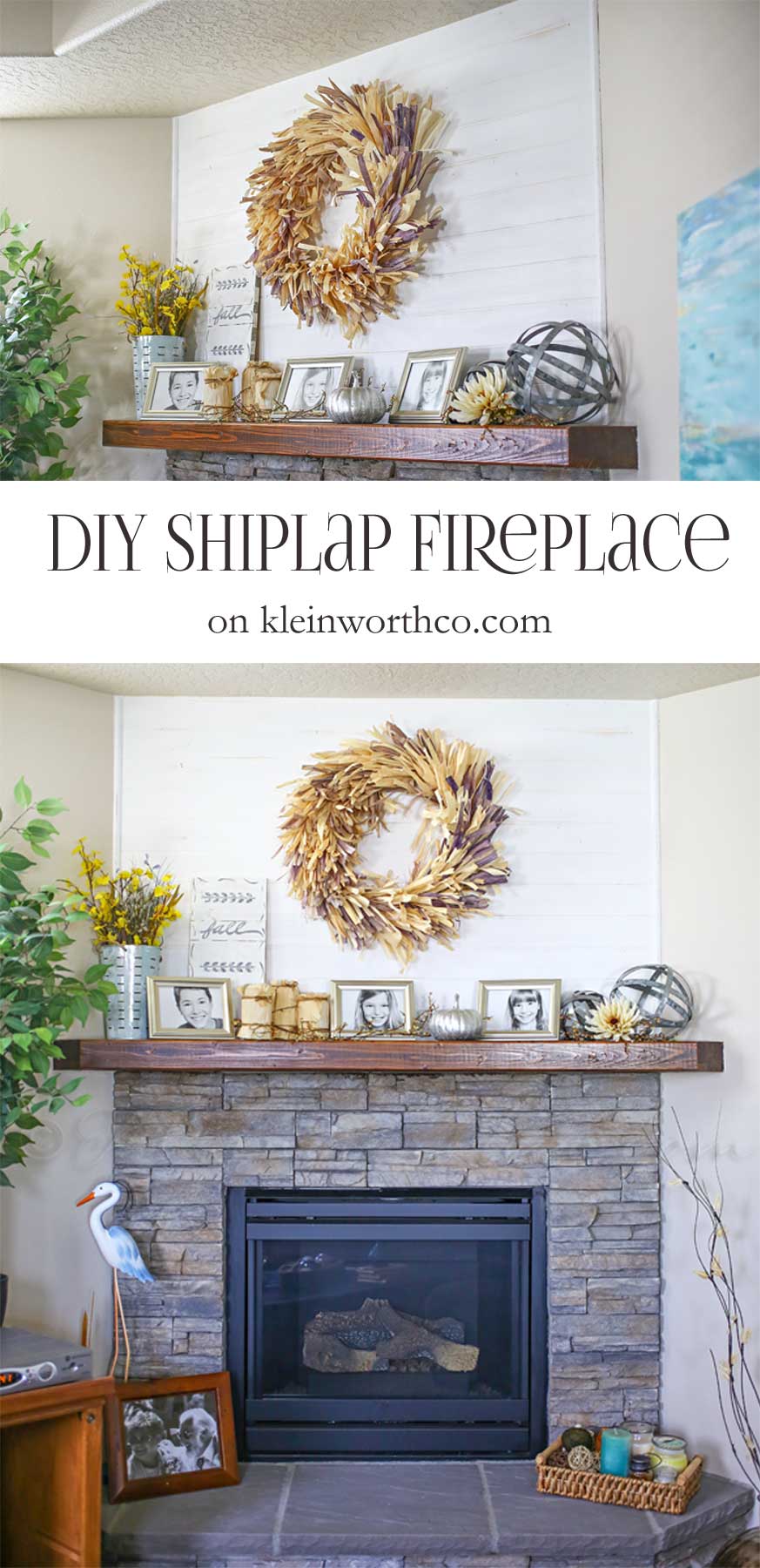 DIY Shiplap Fireplace