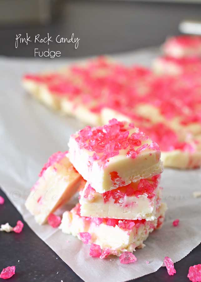 Pink Rock Candy Fudge