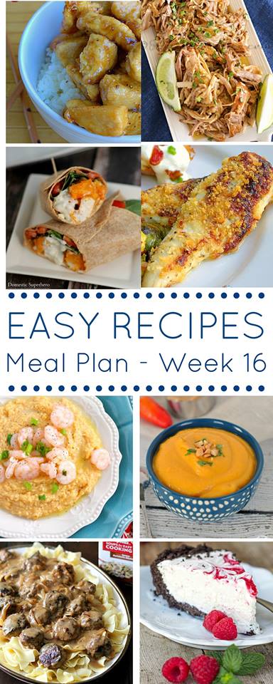 Easy Dinner Recipes Meal Plan {Week 16}