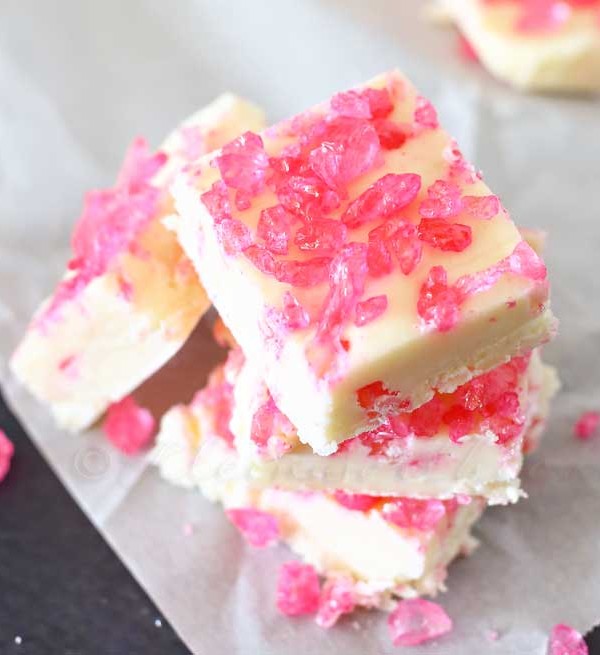 Pink Rock Candy Fudge