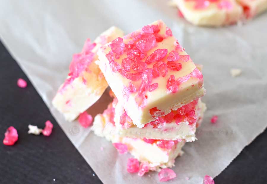 Pink Rock Candy Fudge