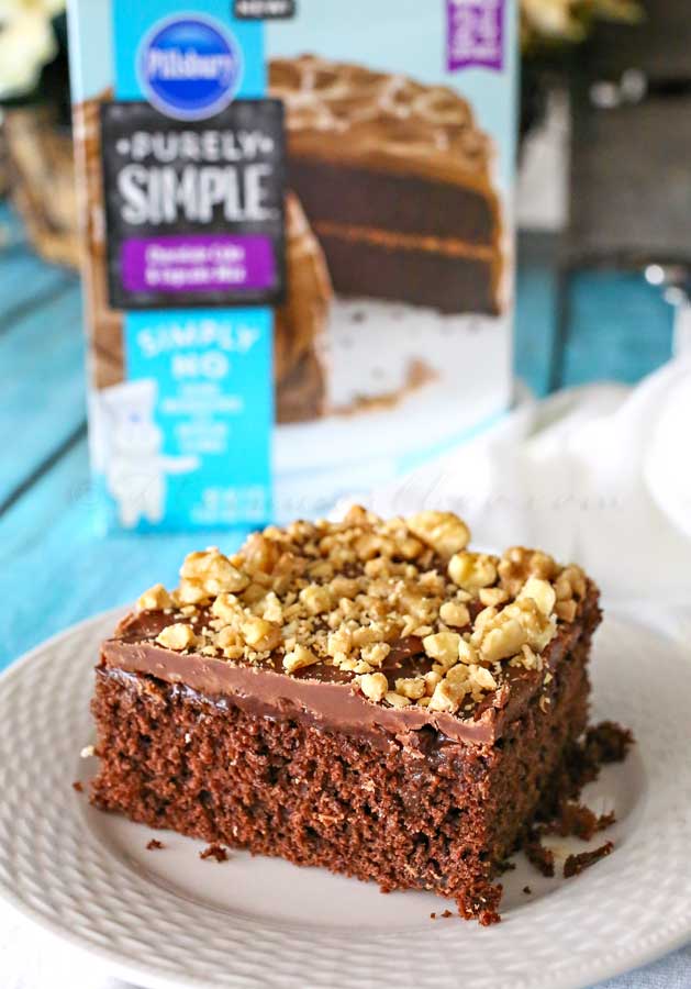 Walnut & Toffee Chocolate Poke Cake