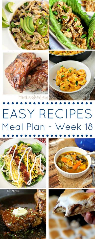 Easy Dinner Recipes Meal Plan Week 18