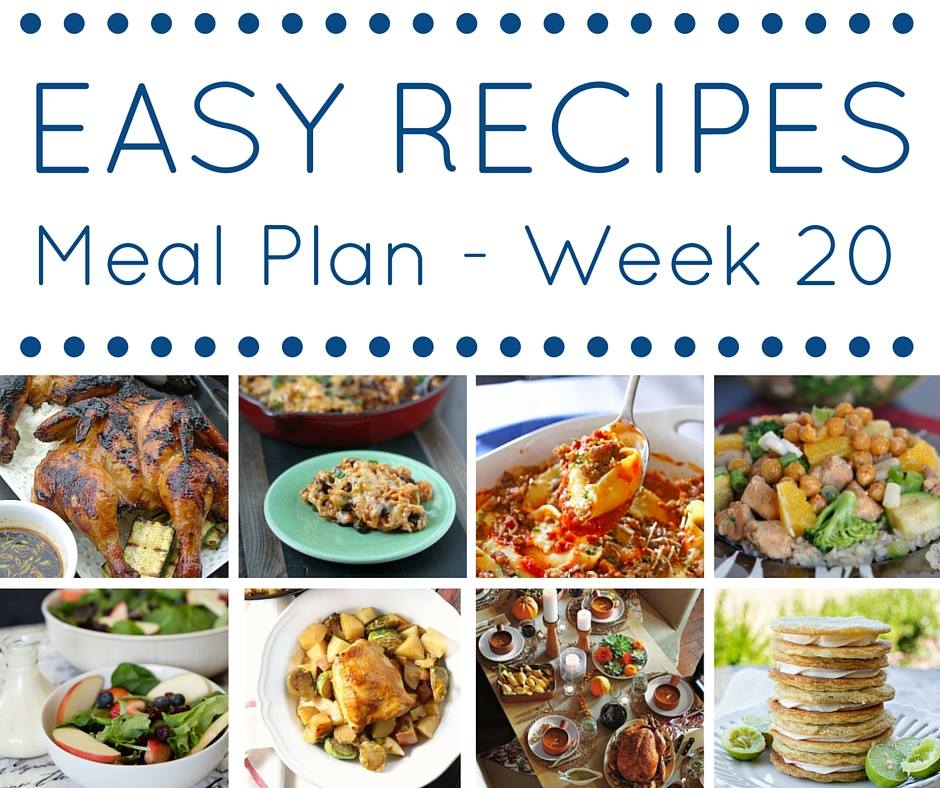 Easy Dinner Recipes Meal Plan Week 20