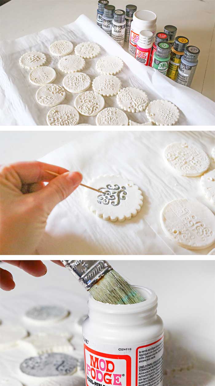 Stamped Clay Ornaments w/ Homemade Clay Recipe