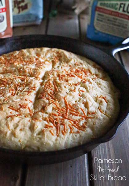 Parmesan No-Knead Skillet Bread