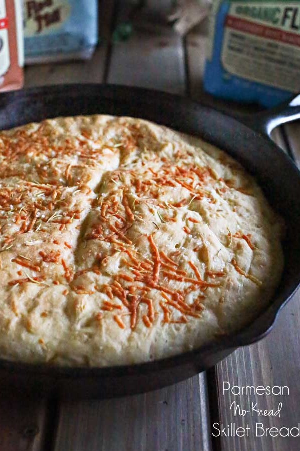 Parmesan No-Knead Skillet Bread