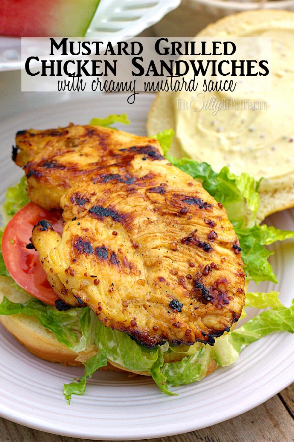 Mustard Grilled Chicken Sandwiches with Creamy Mustard Sauce