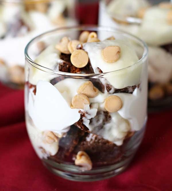 Peanut Butter Brownie Trifles