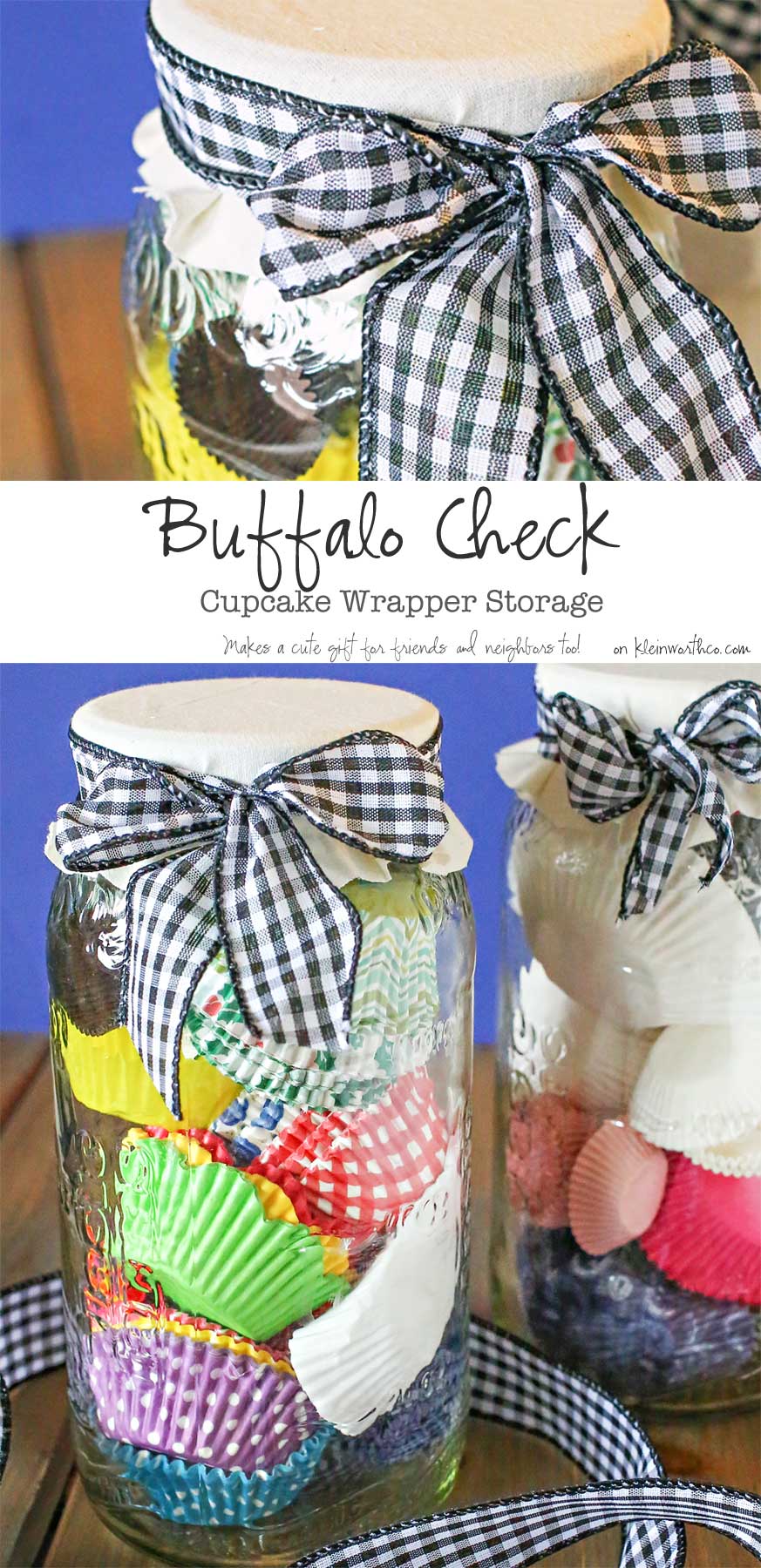 Buffalo Check Cupcake Wrapper Storage