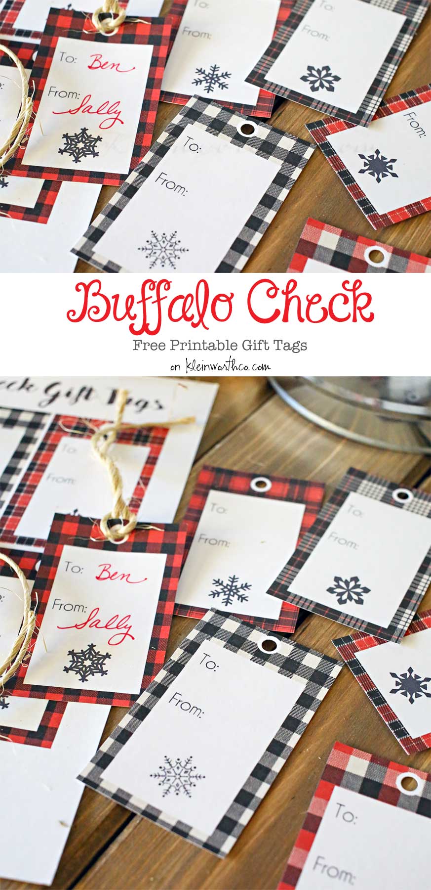 Buffalo Check Free Printable Gift Tags