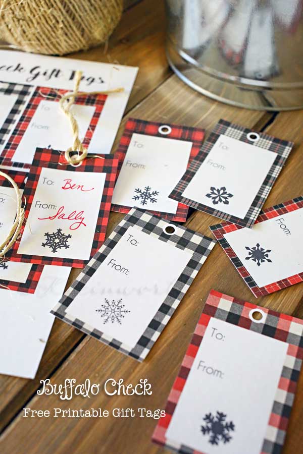 Buffalo Check Free Printable Gift Tags