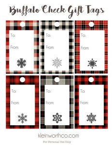 Buffalo Check Free Printable Gift Tags - Yummi Haus