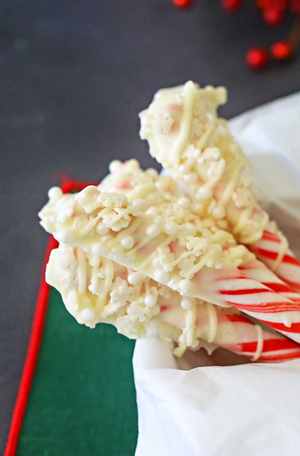 Chocolate Snowflake Candy Canes