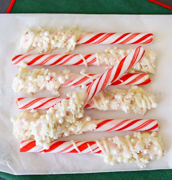 Chocolate Snowflake Candy Canes