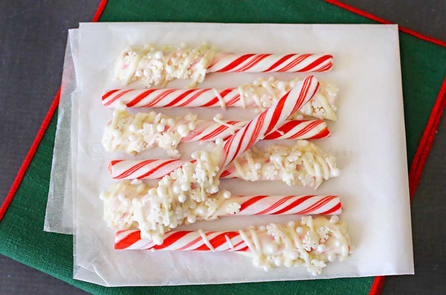 Chocolate Snowflake Candy Canes