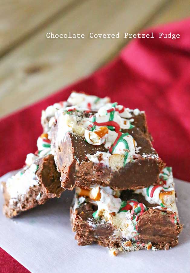 Chocolate Covered Pretzel Fudge