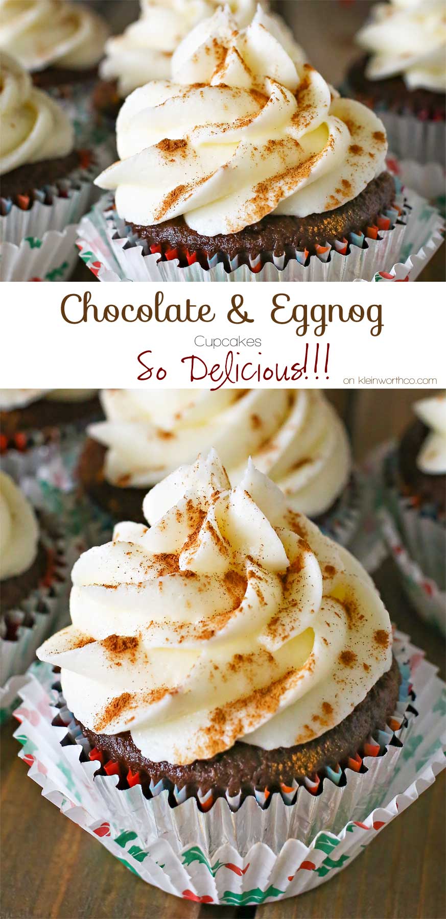 Chocolate Eggnog Cupcakes