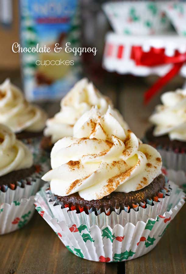 Chocolate Eggnog Cupcakes