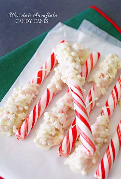 Chocolate Snowflake Candy Canes