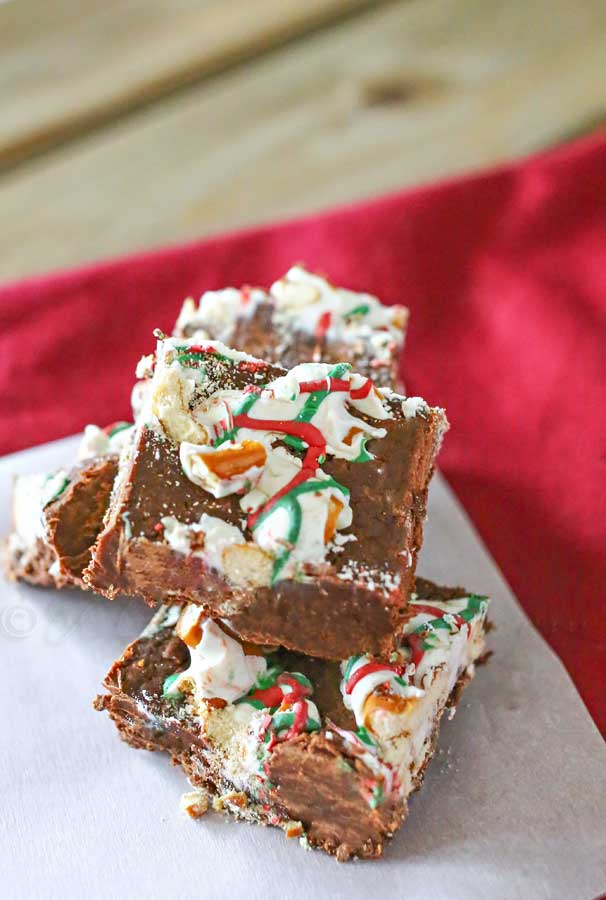 Chocolate Covered Pretzel Fudge