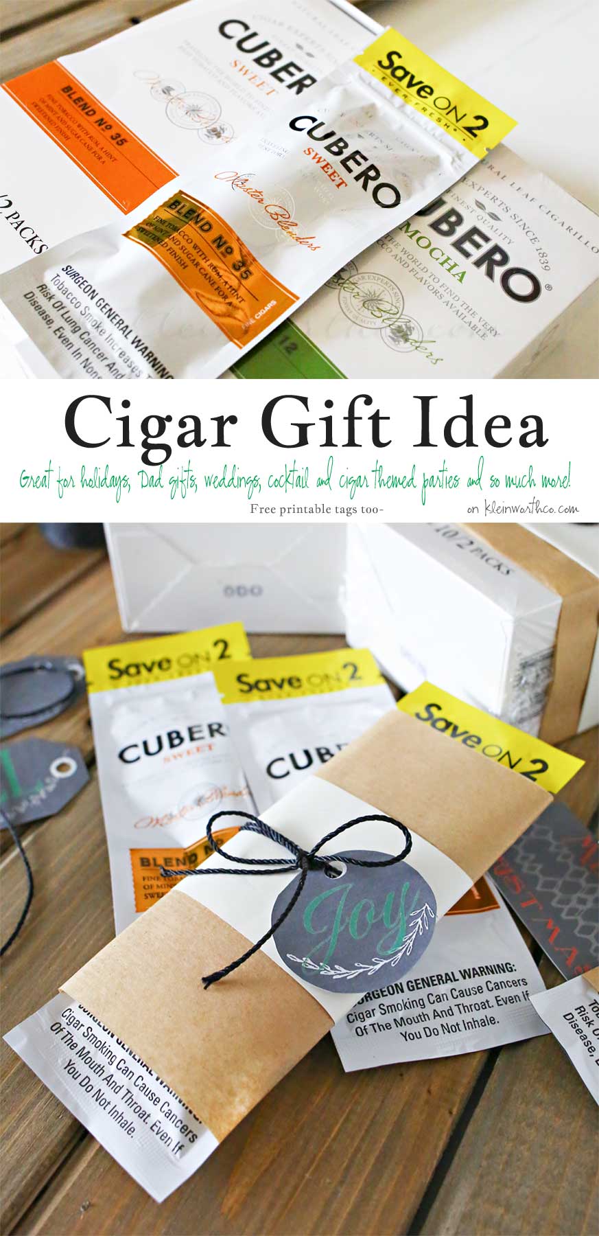 Cigar Gift Idea & Free Printable Gift Tags
