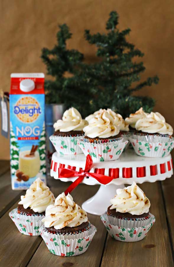 Chocolate Eggnog Cupcakes