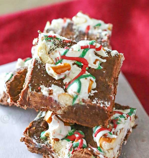 Chocolate Covered Pretzel Fudge