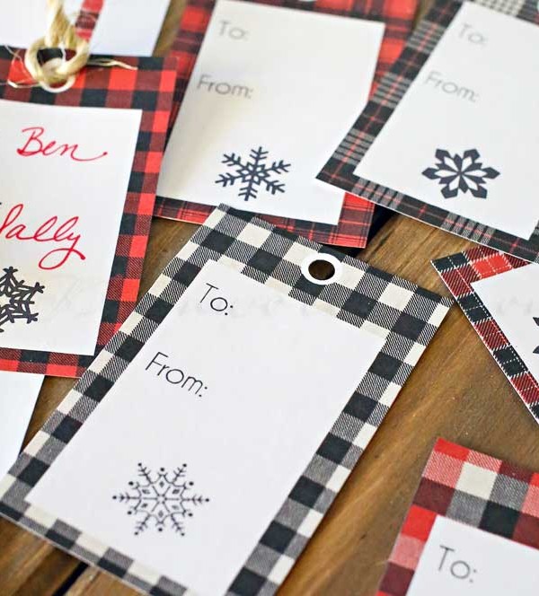 Buffalo Check Free Printable Gift Tags